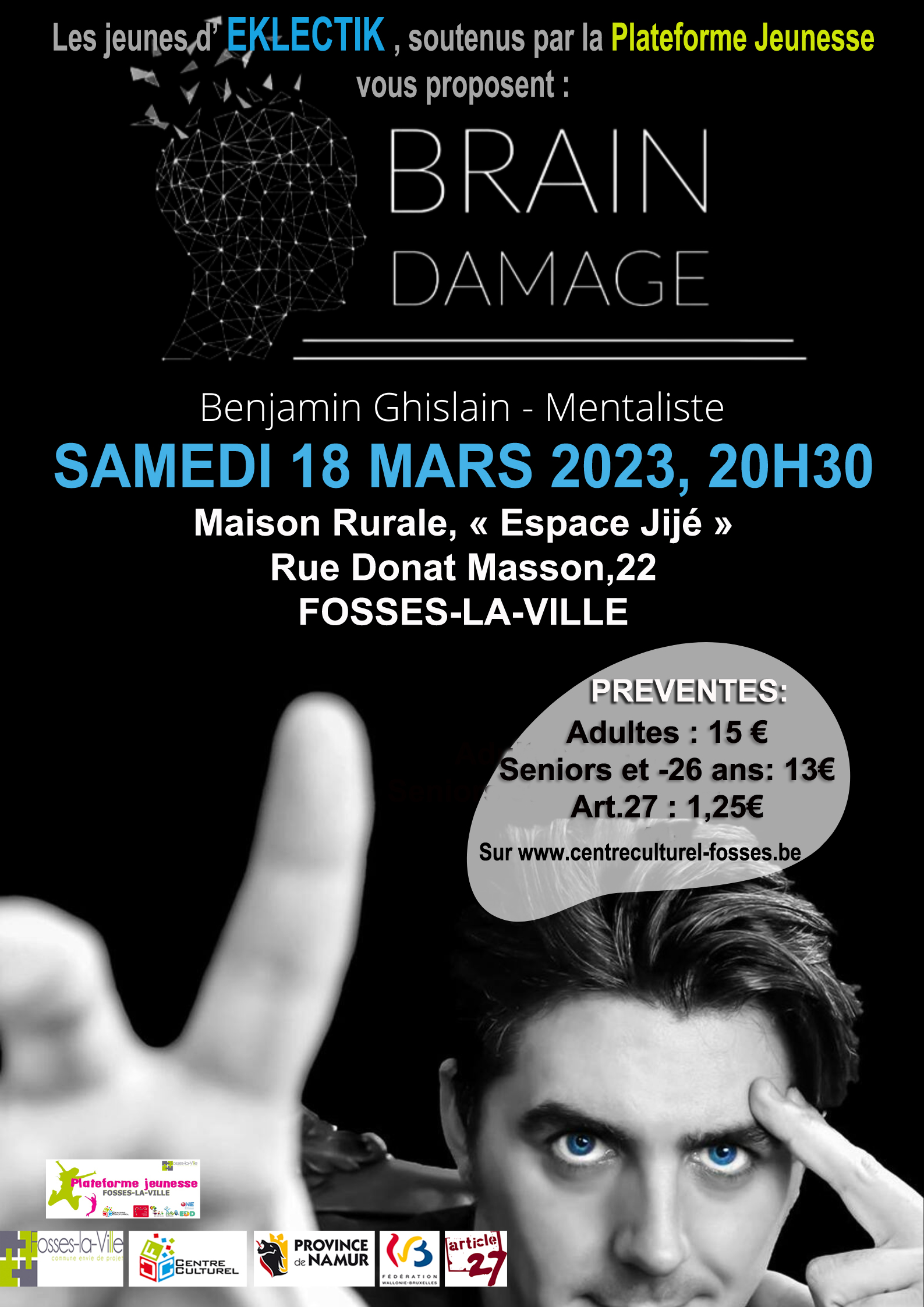 Flyer "Brain Damage" par Benjamin Ghislain