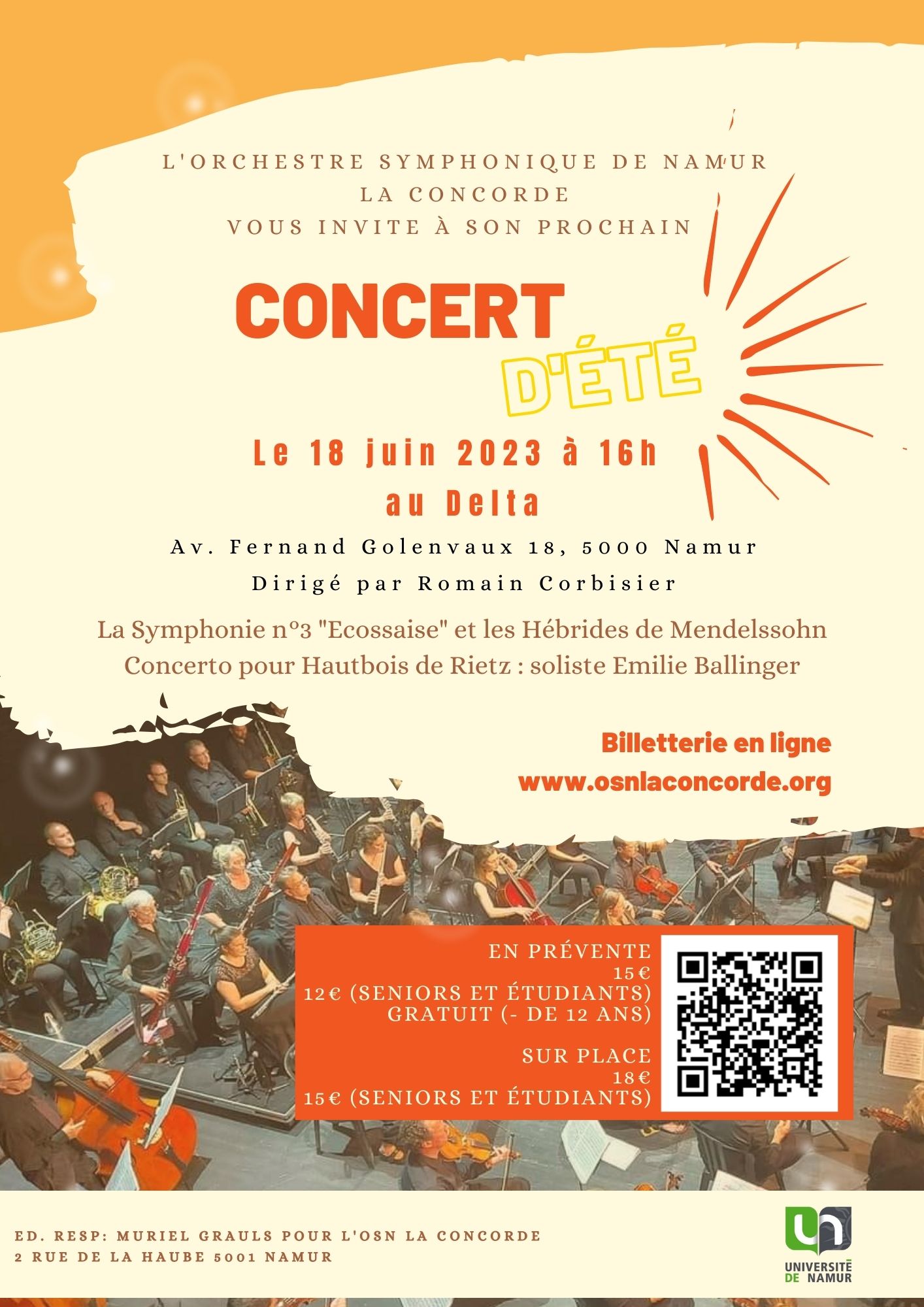 Affiche publicitaire du concert