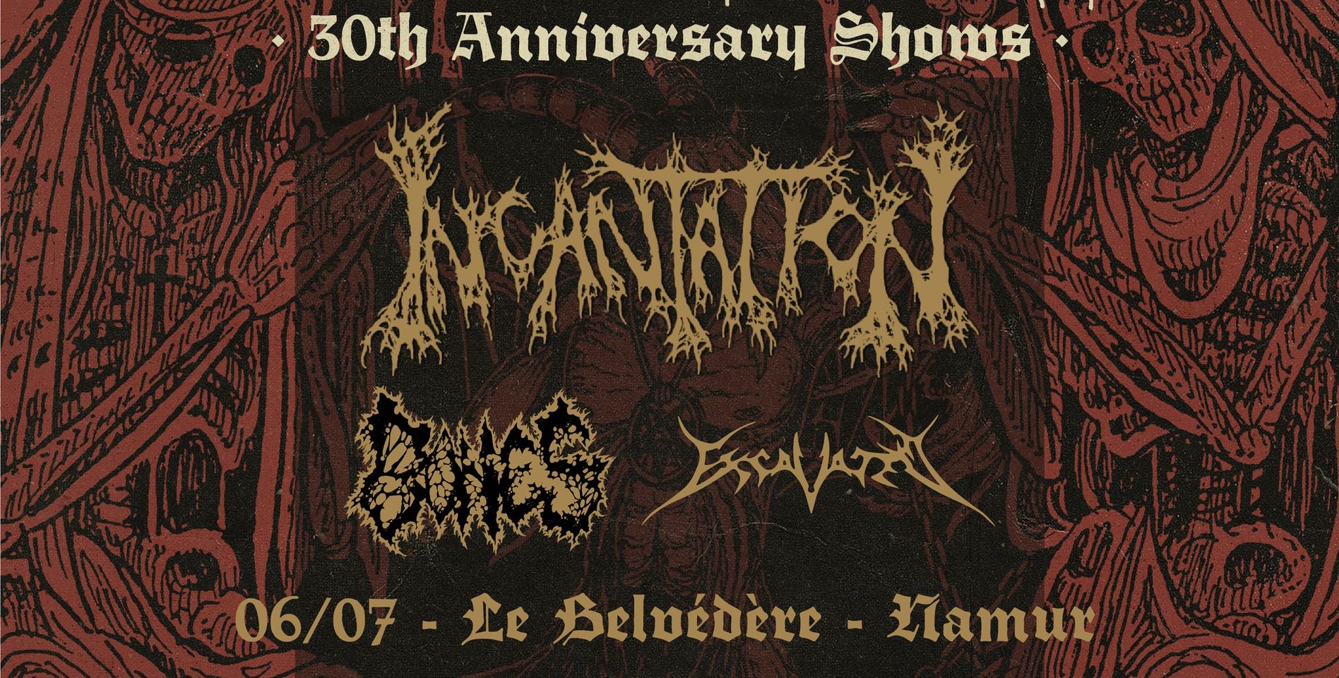 INCANTATION (Usa) BONES (Bel) EXCAVATED (Bel)