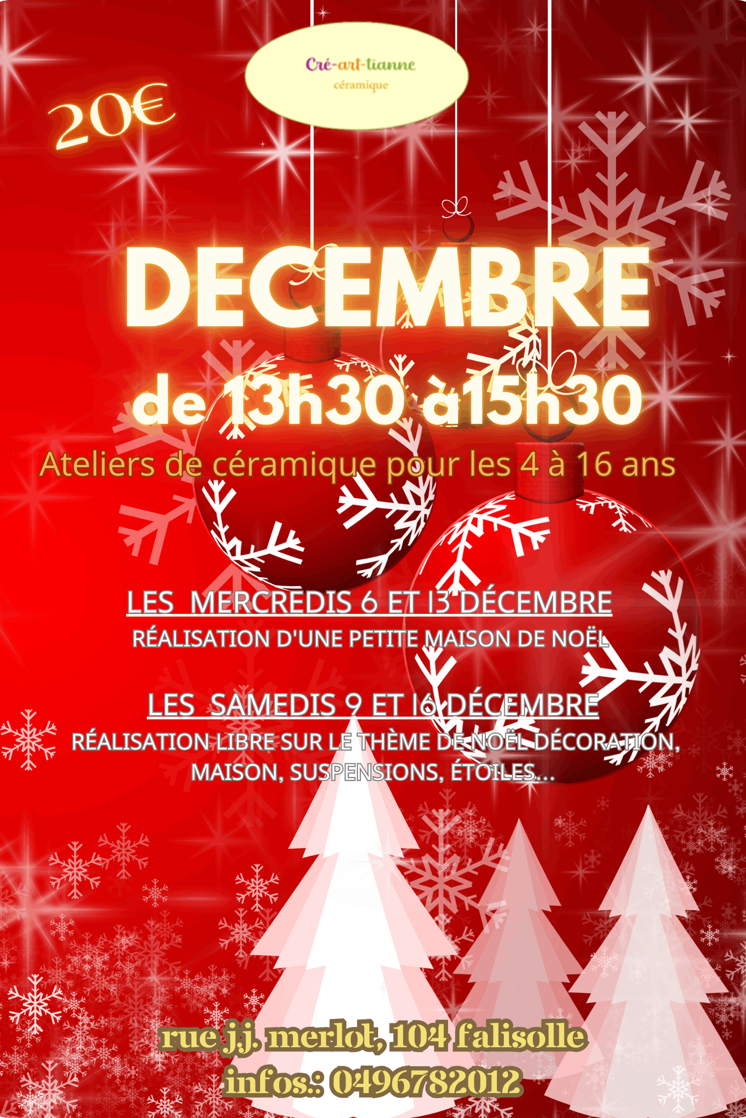 Ateliers de céramique enfants Falisolle Décembre 2023