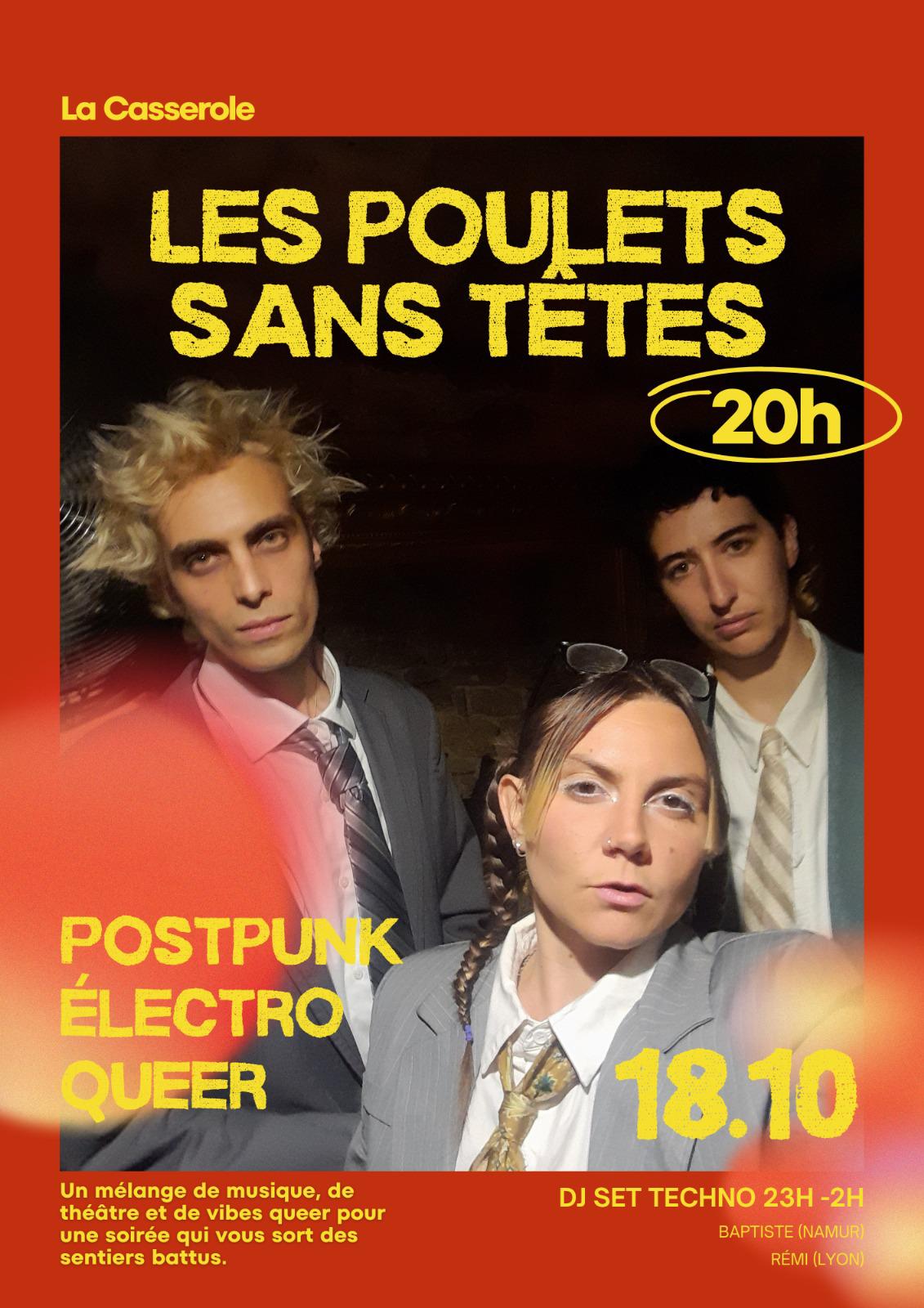 Les trois membres du groupe Poulets sans t&ecirc;tes