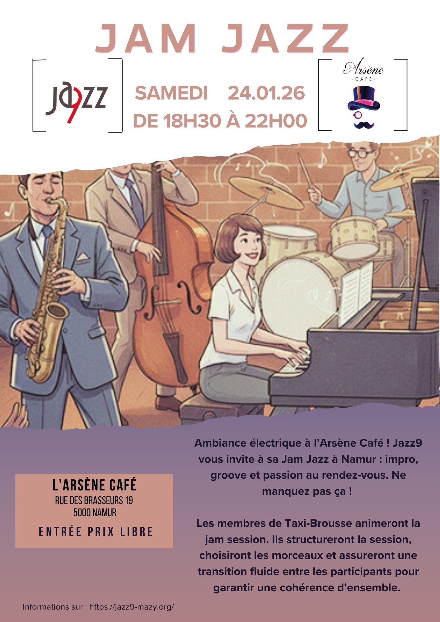 Jam Jazz en collaboration avec l'Ars&egrave;ne caf&eacute; 