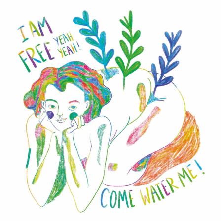 Illustration de Gilda disant "I'm free yeah yeah ! Come water me !"
