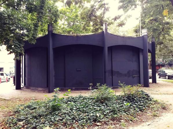 Le dodécagone est déjà noir à quelques jours du PSHITT - Source Photo Facebook Namur Street Art