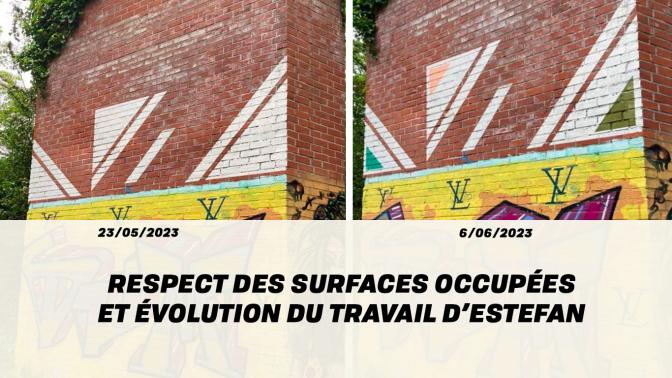 Respect des surfaces occupées et évolution du travail d’Estefan