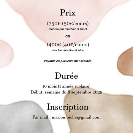 prix et infos de la formation