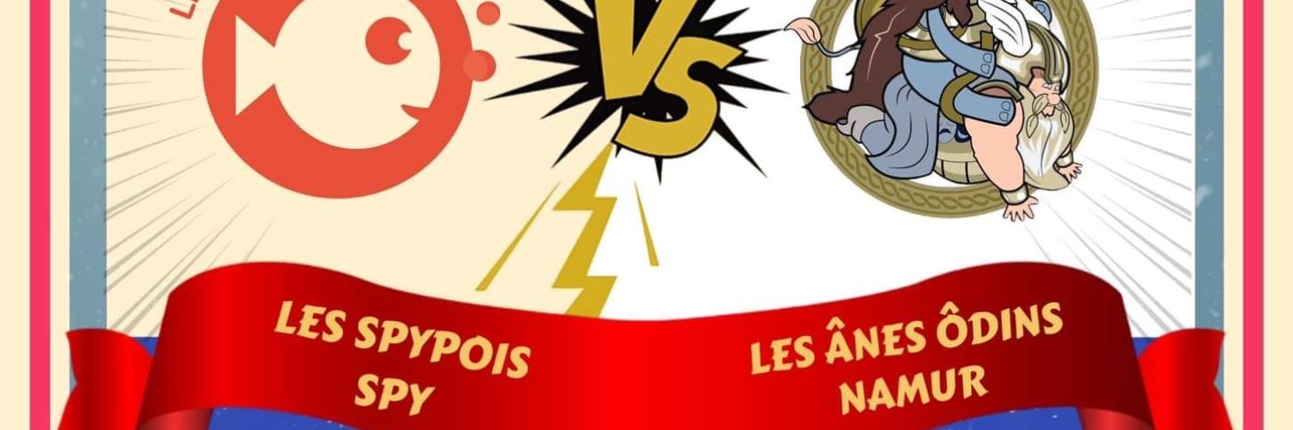 Les Spypois rencontre les Ânes Odins. Deux équipes d’improvisation se lancent un défi, toucher le public dans un match qui s’annonce incroyable