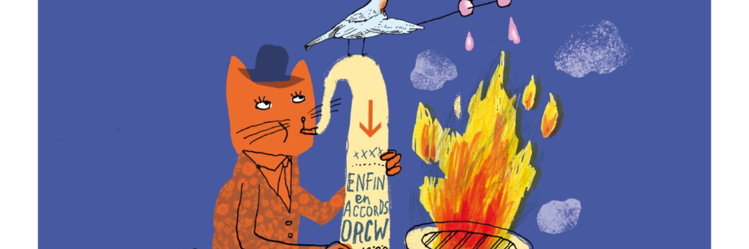 Découvrez ou redécouvrez ces affiches joyeuses et musicales crées par l’illustrateur Philippe De Kemmeter qui, au fil des 20 dernières années, a mis en scène un héros félin musicien.