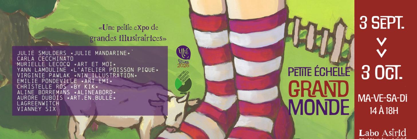 illustration cr&eacute;&eacute;e pour l'exposition avec d&eacute;tails des illustrateur&middot;rices et dates