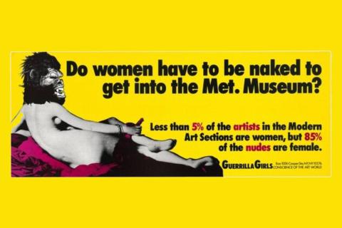 Illustration de Guerrilla Girls sur le constat de la présence des femmes artistes dans les musées. 