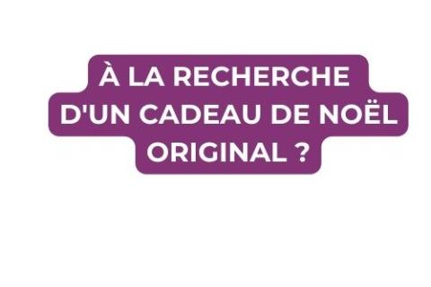 À LA RECHERCHE  D'UN CADEAU DE NOËL ORIGINAL ?